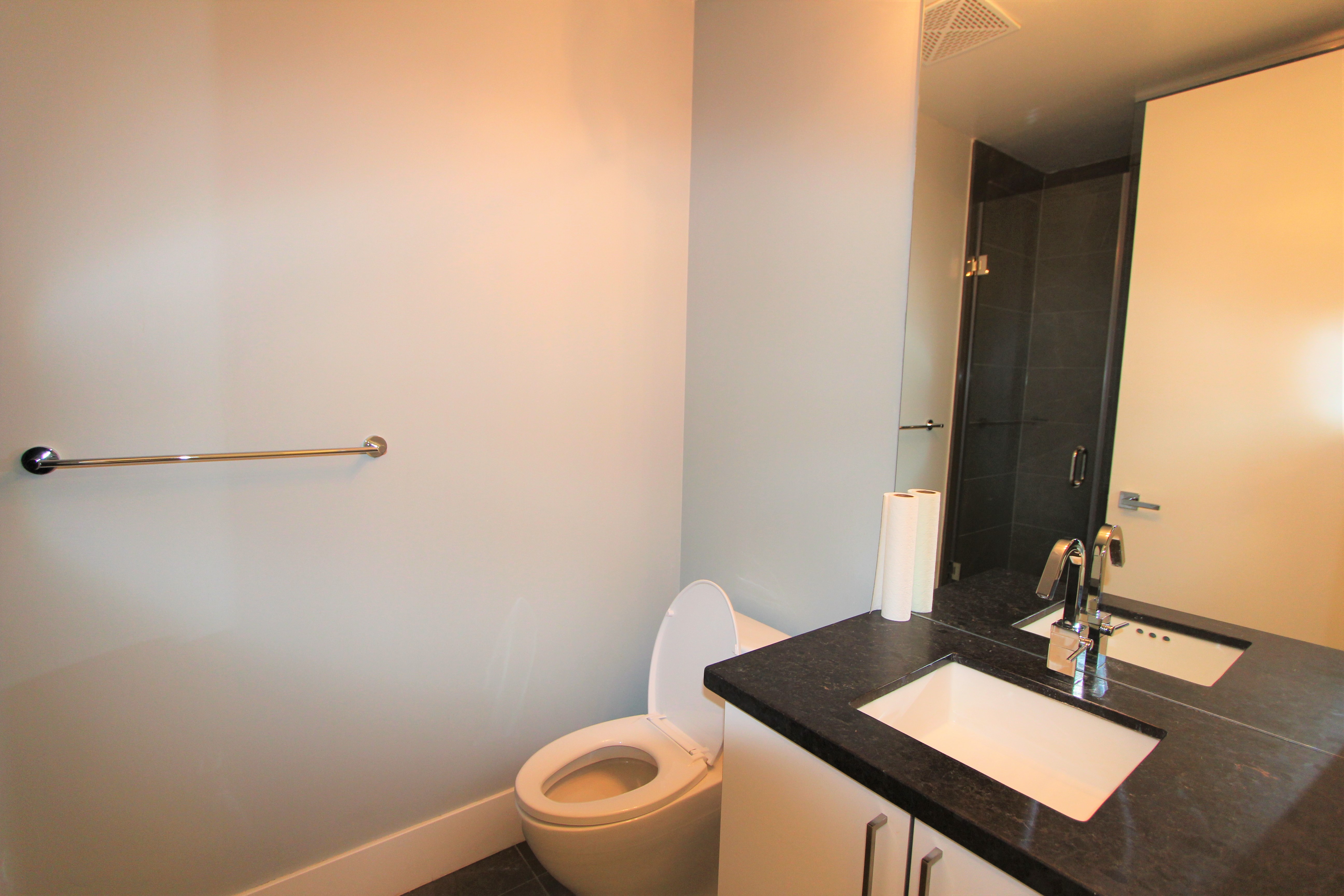 Studio interior with private entrance